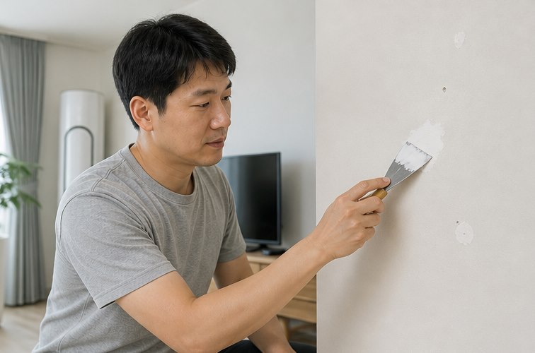 벽 못자국 메우기
